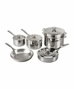 New 🔥 Le Creuset 10-Piece Stainless Steel Cookware Set 🥰