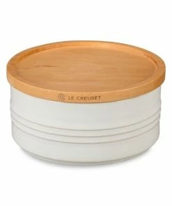 Cheapest 🎁 Le Creuset 23-oz Stoneware Canister With Wood Lid 😉