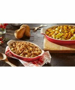 Flash Sale 😀 Le Creuset 1.7-Quart Heritage Stoneware Oval Au Gratin Dish Cerise 🔔 -Le Creuset And Meira T store unnamed file 341