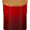 Deals ⭐ Le Creuset 2.5-Quart Cerise Canister With Wood Lid ✨