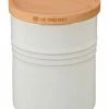 Cheap 👍 Le Creuset 2.5-Quart Stoneware Canister With Wood Lid 💯
