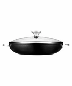 Discount 🌟 Le Creuset Toughened Nonstick PRO 4-Quart Shallow Casserole/Braiser & Glass Lid ✔️