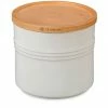 Wholesale ⌛ Le Creuset 1.5-Quart Stoneware Canister With Wood Lid White 🎉