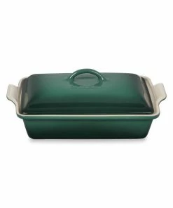 Cheap 😀 Le Creuset Artichaut 4-Quart Heritage Covered Rectangular Casserole 👏