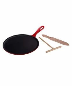 Best Pirce 😀 Le Creuset 10.75" Cast Iron Crepe Pan With Rateau & Spatula ⌛