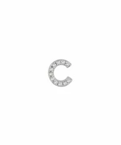 Wholesale ⌛ Meira T 14K White Gold Diamond Intial Single Stud Earring Initial L 🤩 -Le Creuset And Meira T store unnamed file 700