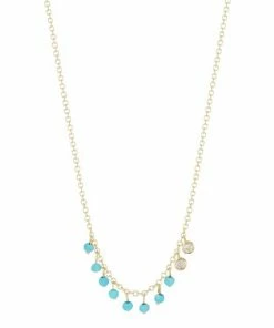 Discount 💯 Meira T 14K Yellow Gold, Turquoise & Diamond Necklace ⭐