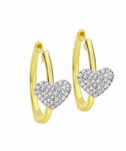 New 🤩 Meira T 14K Yellow Gold & Diamond Heart Hoop Earrings ⭐