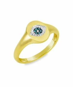 Hot Sale 🔥 Meira T 14K Gold & Diamond Evil Eye Signet Ring ❤️