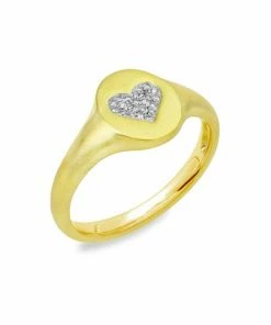 Hot Sale ✨ Meira T 14K Gold & Diamond Heart Signet Ring ✨