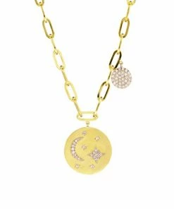 Top 10 🌟 Meira T 14K Yellow Gold & Diamond Celestial Medal Necklace ⌛