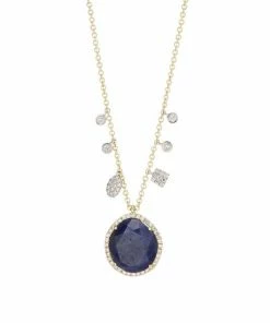 Coupon 🤩 Meira T 14K Gold, Diamond & Sapphire Charm Necklace ⌛