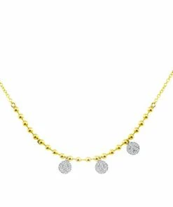 Brand new 🛒 Meira T 14K Gold & Diamond Ball Chain Disc Necklace 🎁