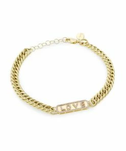 Promo 😀 Meira T 14K Yellow Gold & Diamond Love Chain Bracelet ⌛
