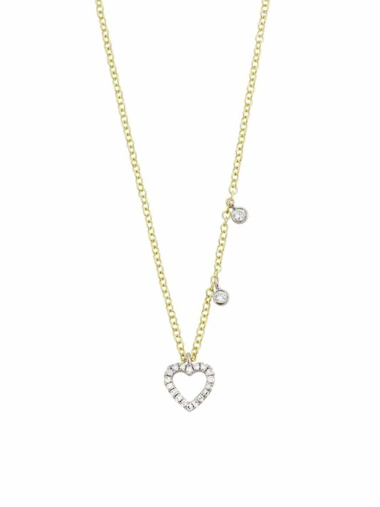 Budget 😍 Meira T Dainty Two-Tone 14K Gold & Diamond Heart Pendant Necklace 😉 1 Budget 😍 Meira T Dainty Two-Tone 14K Gold & Diamond Heart Pendant Necklace 😉