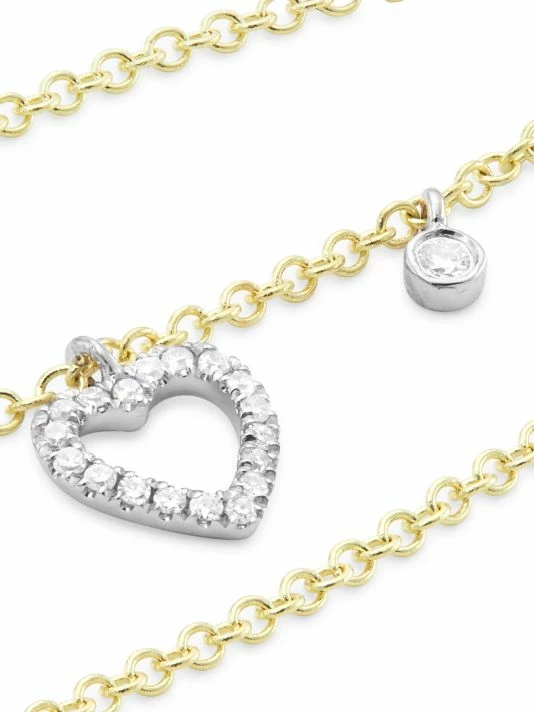 Budget 😍 Meira T Dainty Two-Tone 14K Gold & Diamond Heart Pendant Necklace 😉 3 Budget 😍 Meira T Dainty Two-Tone 14K Gold & Diamond Heart Pendant Necklace 😉 - Image 3
