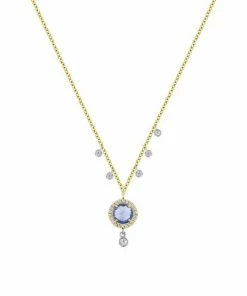 Top 10 ⭐ Meira T Blue Sapphire Diamond Necklace In Yellow Gold 🎁