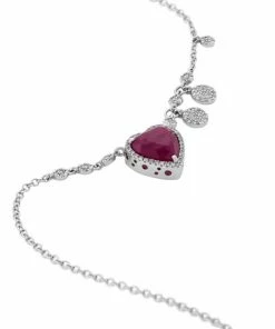 Brand new 😀 Meira T 14K White Gold, Diamond & Ruby Heart Pendant Necklace 🌟 -Le Creuset And Meira T store unnamed file 822