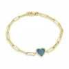 Discount 🧨 Meira T 14K Yellow Gold, Opal & Diamond Heart Pendant Bracelet 👍