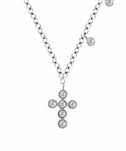 Cheap ⭐ Meira T 14K White Gold & Diamond Cross Pendant Necklace 👍