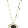 Discount 😍 Meira T 14K Yellow Gold, Two-Tone Diamond & Sapphire Evil Eye Necklace 🛒