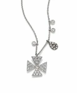 Budget 😍 Meira T Diamond & 14K White Gold Cross Necklace 🎉