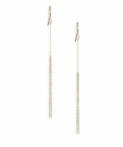 Buy 🥰 Meira T Diamond & Gold Wave Ear Fringe Earrings ❤️